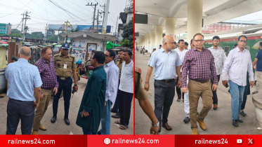 রাজশাহী রেলস্টেশনে জিএম (পশ্চিম) ফরিদ আহমেদের পরিদর্শন, পদ্মা এক্সপ্রেসে টিকিট চেকিং ও যাত্রীসেবা পর্যবেক্ষণ