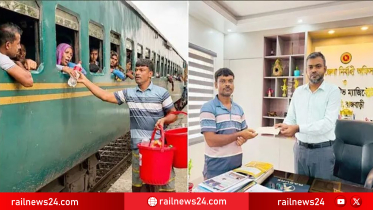 ট্রেনের যাত্রীদের বিনামূল্যে পানি পান করানো সেই মুন্নু শেখকে সম্মাননা