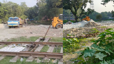 সিরাজগঞ্জ রেল স্টেশনের জায়গা দখল করে হচ্ছে সিএনজি স্ট্যান্ড